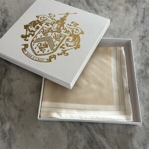 Mar A Lago Cream Logo Silk Scarf Brand New w Box
